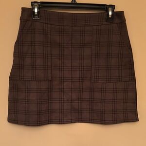 NiMin Plaid Brown Skirt Size Medium